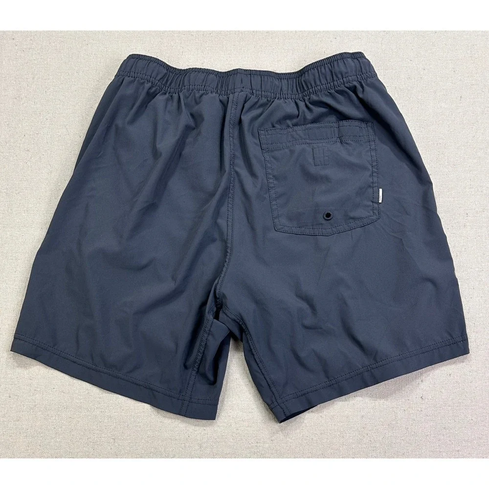 Vuori Banks Shorts Mens Medium Charcoal Grey Athletic Swim Trunks Drawstring